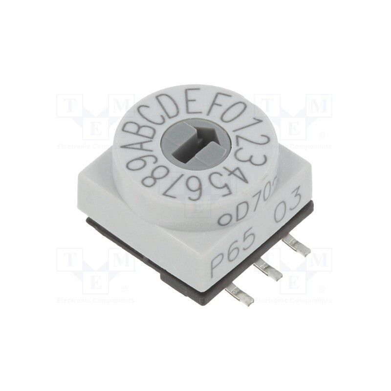 1 pcs x PTR HARTMANN - P65SMT103 - Encoding switch, HEX/BCD, Pos: 16, SMD, Rcont max: 80mΩ, P65