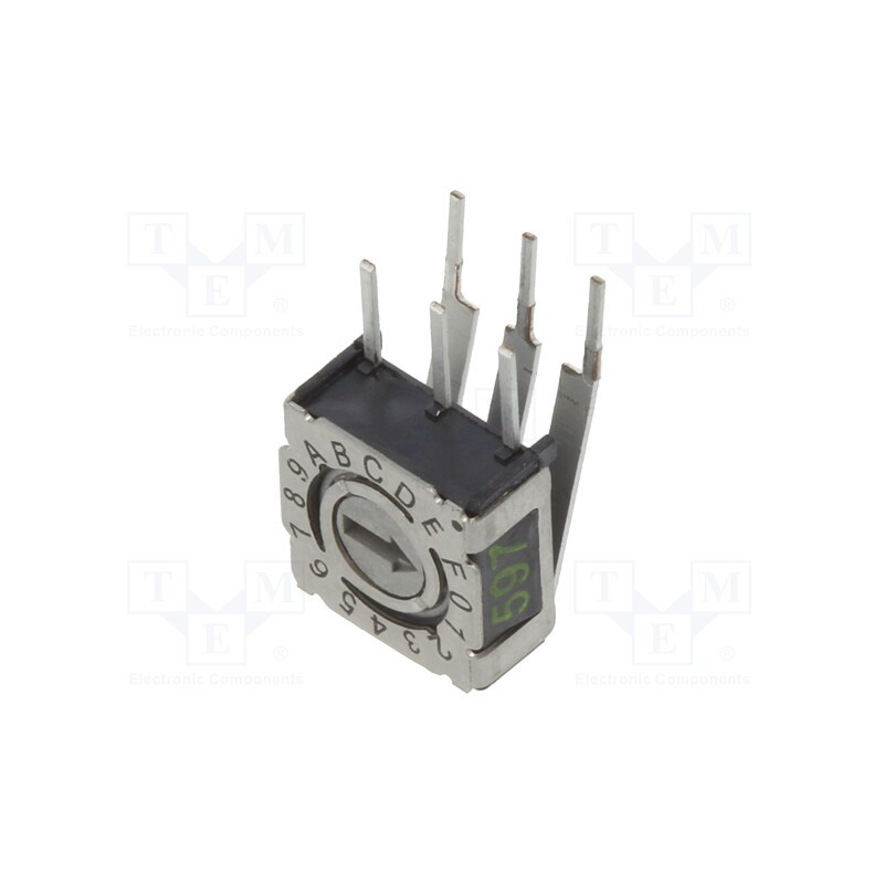1 pcs x PTR HARTMANN - P36THR103L254 - Encoding switch, HEX/BCD, Pos: 16, THT, Rcont max: 80mΩ, P36