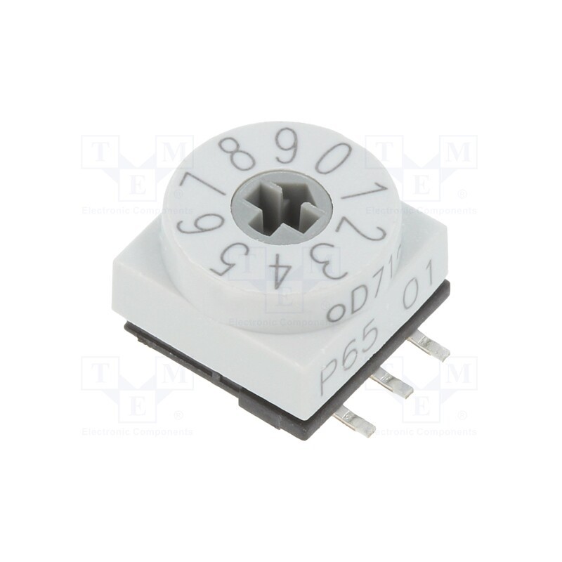 1 pcs x PTR HARTMANN - P65SMT701 - Encoding switch, DEC/BCD, Pos: 10, SMD, Rcont max: 80mΩ, P65