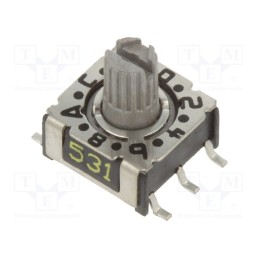 1 pcs x PTR HARTMANN - P36SMT303 - Encoding switch, HEX/BCD, Pos: 16, SMD, Rcont max: 80mΩ, P36