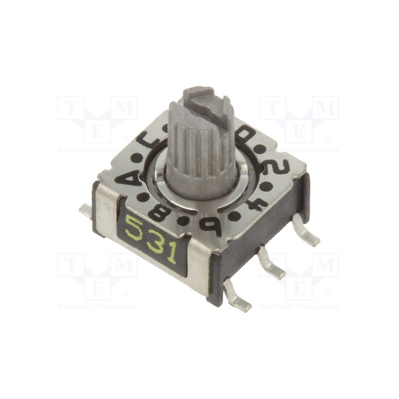 1 pcs x PTR HARTMANN - P36SMT303 - Encoding switch, HEX/BCD, Pos: 16, SMD, Rcont max: 80mΩ, P36