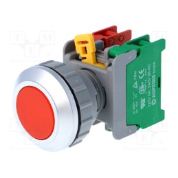 1 pcs x AUSPICIOUS - XB30-1O/C R - Switch: push-button, 30mm, Stabl.pos: 1, NC + NO, red, IP65, XB30