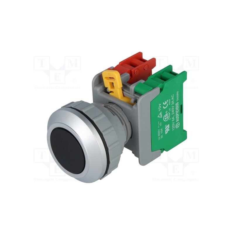 1 pcs x AUSPICIOUS - XB30-1O/C BK - Switch: push-button, 30mm, Stabl.pos: 1, NC + NO, black, IP65, XB30