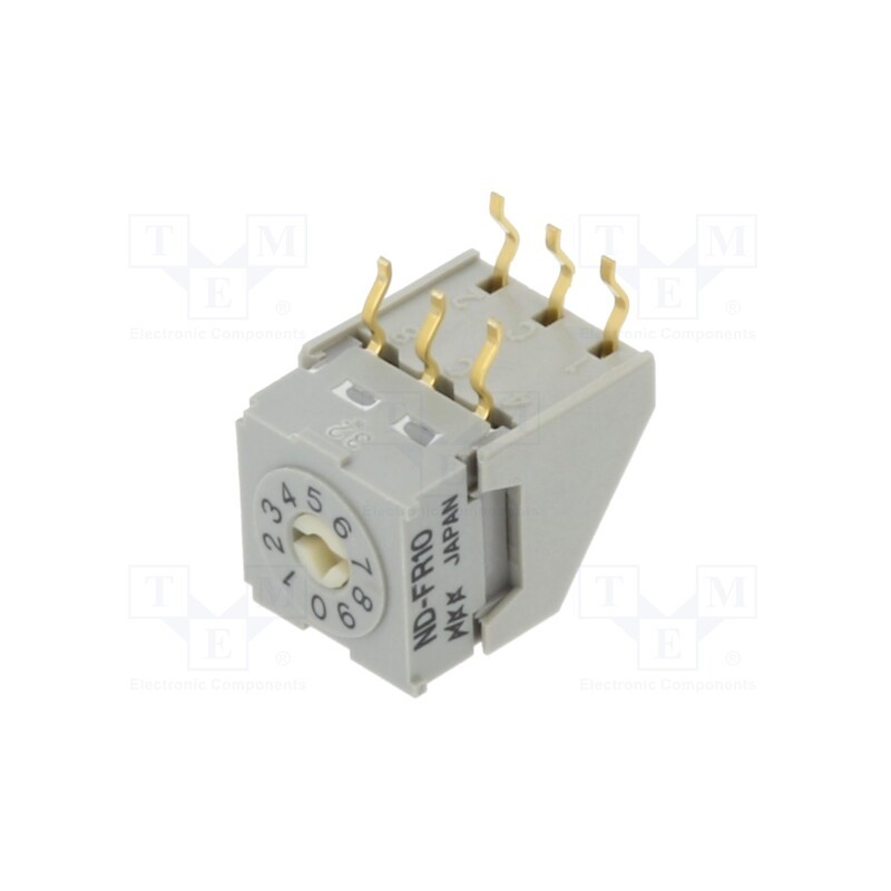 1 pcs x NKK SWITCHES - NDFR10H - Encoding switch, Pos: 10, THT, Rcont max: 80mΩ, Rinsul min: 1GΩ