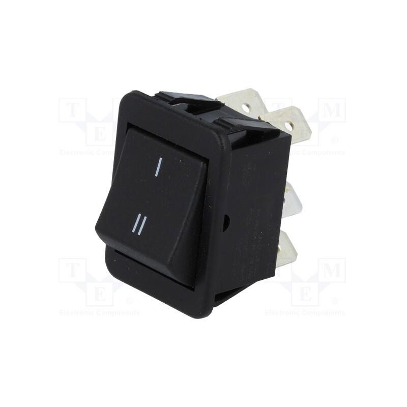 1 pcs x BULGIN - C1560ABMBB722W - ROCKER, DPDT, Pos: 2, ON-ON, 16A/250VAC, 20A/28VDC, black, none, 1550
