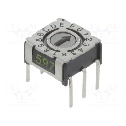 1 pcs x PTR HARTMANN - P36THR103 - Encoding switch, HEX/BCD, Pos: 16, THT, Rcont max: 80mΩ, P36
