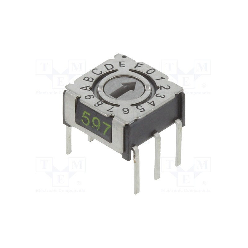 1 pcs x PTR HARTMANN - P36THR103 - Encoding switch, HEX/BCD, Pos: 16, THT, Rcont max: 80mΩ, P36