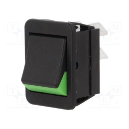 1 pcs x BULGIN - C1350XBMBBG - ROCKER, DPST, Pos: 2, ON-OFF, 16A/250VAC, black-green, none, 1350