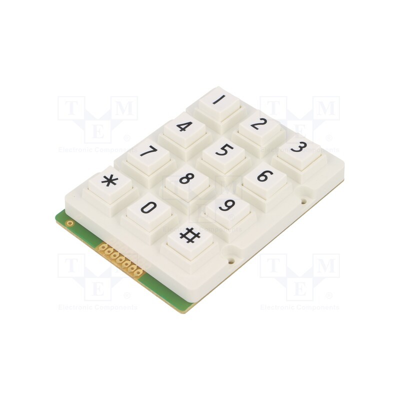 1 pcs x ACCORD - AK-207-N-WWB - Keypad: plastic, No.of butt: 12, none, plastic, 200mΩ, 1N, 20mA