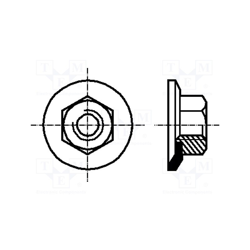 100 pcs x BOSSARD - 1248421 - Nut, with flange, hexagonal, M4, 0.7, steel, Plating: zinc, 7mm