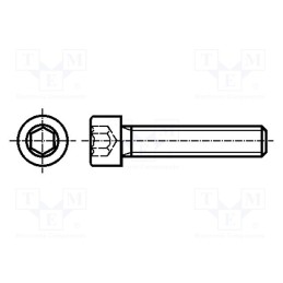 100 pcs x BOSSARD - 1004522 - Screw, M8x12, 1.25, Head: cheese head, hex key, HEX 6mm, steel, zinc
