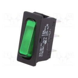 1 pcs x Marquardt - 1830.3118 - ROCKER, SPST, Pos: 2, OFF-ON, 20A/250VAC, green, IP40, filament lamp