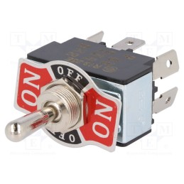 1 pcs x SCI - R13-28E-01-HPH - Switch: toggle, Pos: 3, DP3T, ON-OFF-ON, 20A/12VDC, 0÷55°C, 50mΩ