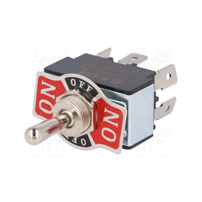 1 pcs x SCI - R13-28E-01-HPH - Switch: toggle, Pos: 3, DP3T, ON-OFF-ON, 20A/12VDC, 0÷55°C, 50mΩ