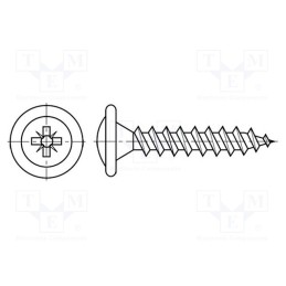 100 pcs x BOSSARD - 1943588 - Screw, for wood,for chipboard, 3.5x30, Head: button, Pozidriv, PZ2