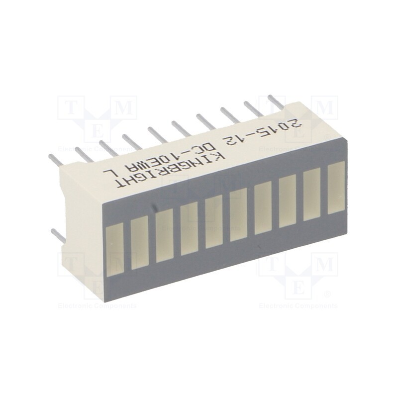 1 pcs x KINGBRIGHT ELECTRONIC - DC-10EWA - Display: LED, bargraph, red, 2.2÷5.6mcd, 25.4x10.16mm