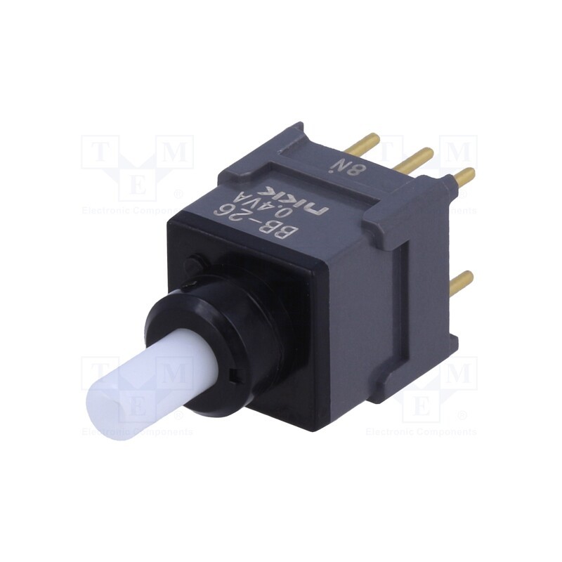 1 pcs x NKK SWITCHES - BB26AP - Switch: push-button, Pos: 2, DPDT, 0.01A/28VAC, 0.01A/28VDC, ON-ON