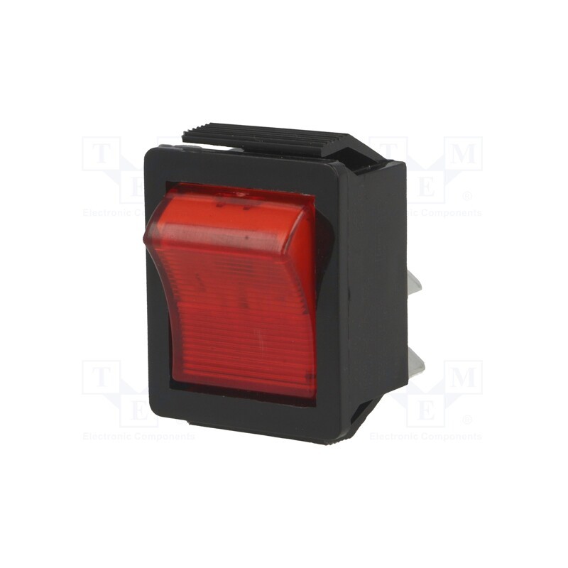 1 pcs x BULGIN - C1553ATMBR3 - ROCKER, DPST, Pos: 2, ON-OFF, 16A/250VAC, red, neon lamp, 250V, 1550