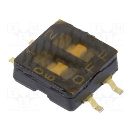 1 pcs x KNITTER-SWITCH - SMS 502 - Switch: DIP-SWITCH, OFF-ON, 0.1A/50VDC, Pos: 2, -40÷105°C, SMD, SMS