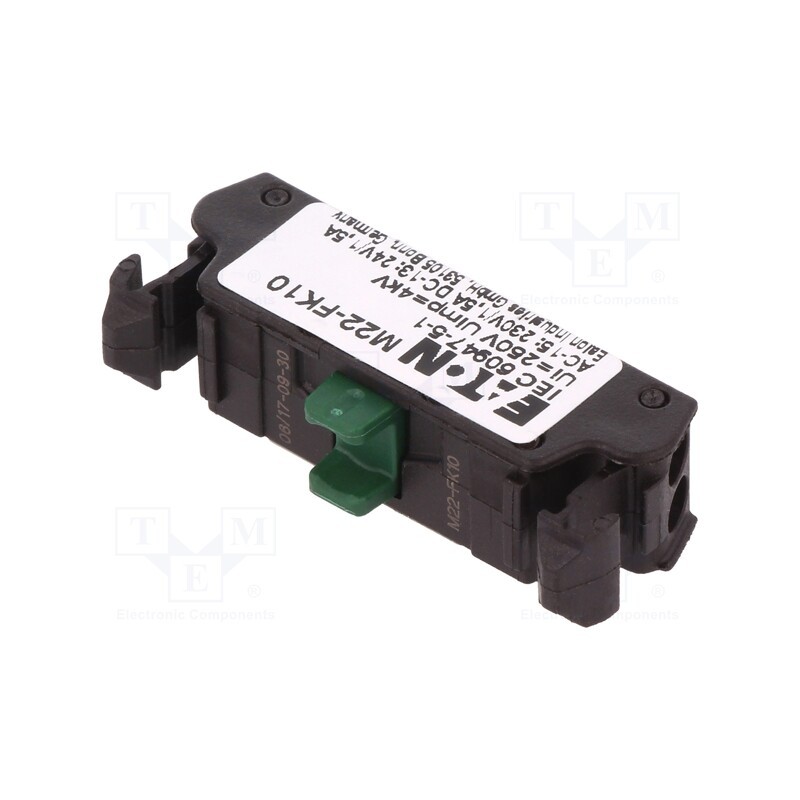 1 pcs x EATON ELECTRIC - M22-FK10 - Contact block, 22mm, RMQ-Titan, -25÷70°C, front fixing