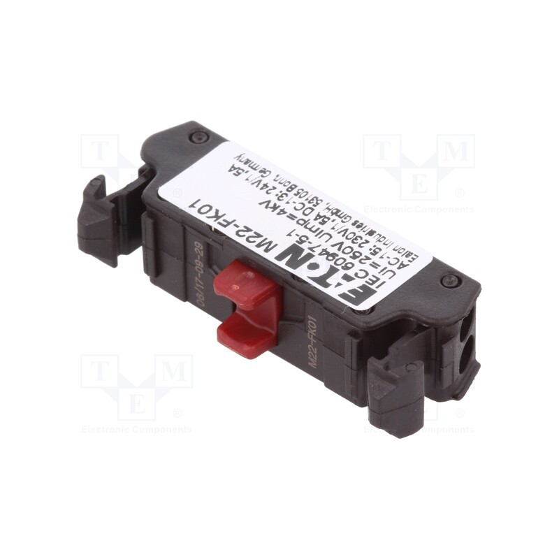 1 pcs x EATON ELECTRIC - M22-FK01 - Contact block, 22mm, RMQ-Titan, -25÷70°C, front fixing