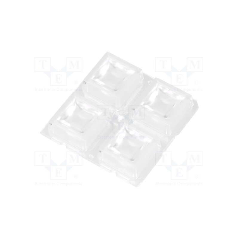 1 pcs x LEDIL - C12361_HB-2X2-W - LED lens, square, transparent, 43÷57°, H: 8.5mm, Body dim: 50x50mm