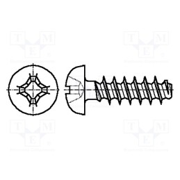 100 pcs x BOSSARD - 2000849 - Screw, 4x8, Head: button, Phillips, PH2, A2 stainless steel