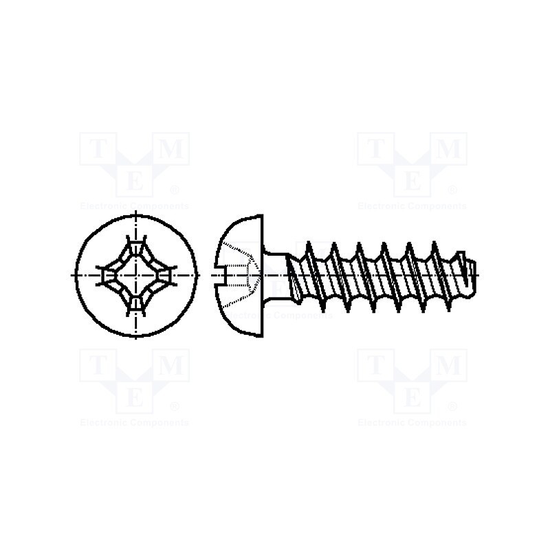 100 pcs x BOSSARD - 2000849 - Screw, 4x8, Head: button, Phillips, PH2, A2 stainless steel
