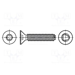 100 pcs x BOSSARD - 3271327 - Screw, 2x8, Head: countersunk, Torx®, TX06, steel, zinc, Øhead: 3.8mm