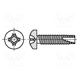 100 pcs x BOSSARD - 1382837 - Screw, for metal, 3x8, Head: cheese head, Phillips, PH1, zinc