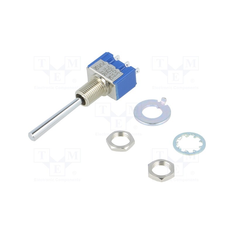 1 pcs x Nidec Copal Electronics - 8D1021-Z - Switch: toggle, Pos: 3, SP3T, ON-OFF-ON, 6A/125VAC, -30÷85°C, 8