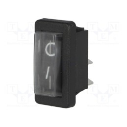 1 pcs x BULGIN - C1300ALMBB602AWG74 - ROCKER, SPST, Pos: 2, ON-OFF, 16A/250VAC, black, none, Body: black