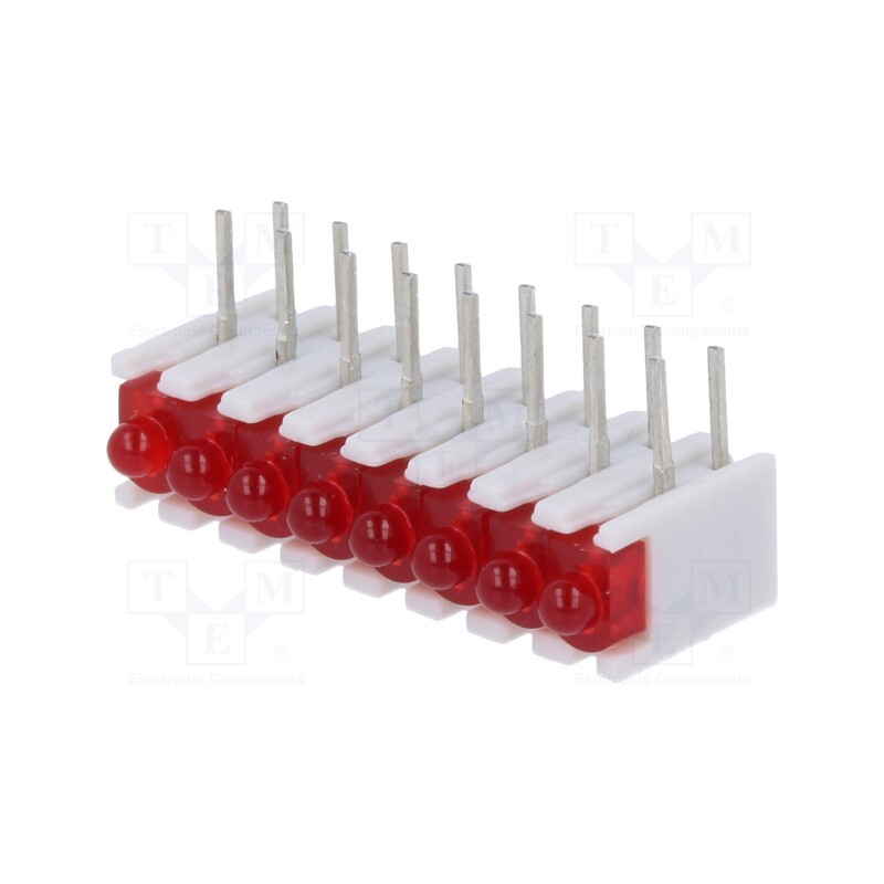 1 pcs x SIGNAL-CONSTRUCT - ZSU0830 - LED, in housing, red, No.of diodes: 8, 20mA, Lens: red,diffused, 38°