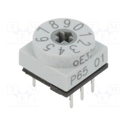 1 pcs x PTR HARTMANN - P65THR701 - Encoding switch, DEC/BCD, Pos: 10, THT, Rcont max: 80mΩ, P65
