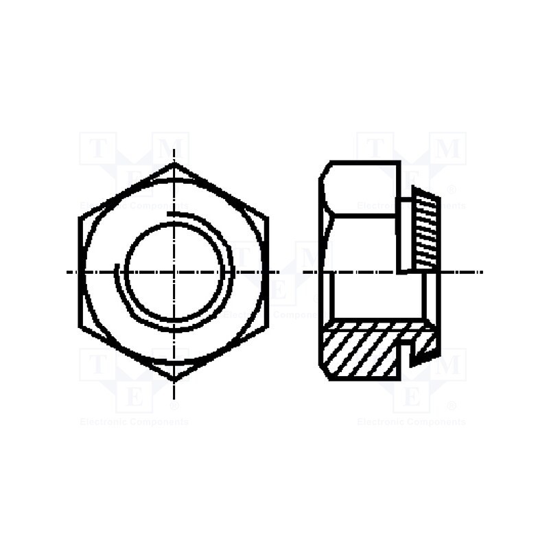 100 pcs x BOSSARD - 1001345 - Nut, hexagonal, M4, steel, Plating: zinc, H: 4.5mm, 7mm, BN 201