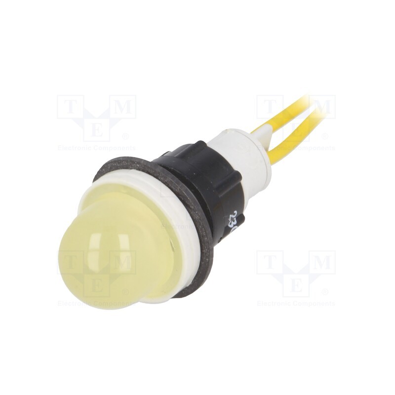 1 pcs x POLAM-ELTA - LY-D16H-230AC - Indicator: LED, prominent, yellow, 230VAC, Ø13mm, leads 300mm