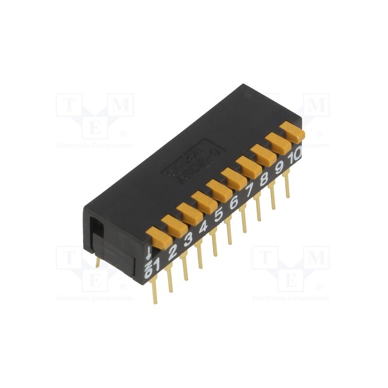 1 pcs x OMRON OCB - A6DR-0100 - Switch: DIP-SWITCH, Poles number: 10, ON-OFF, 0.03A/30VDC, Pos: 2
