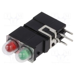 1 pcs x MENTOR - 1401.2833 - LED, in housing, red/green, 3.9mm, No.of diodes: 2, 2mA, 60°