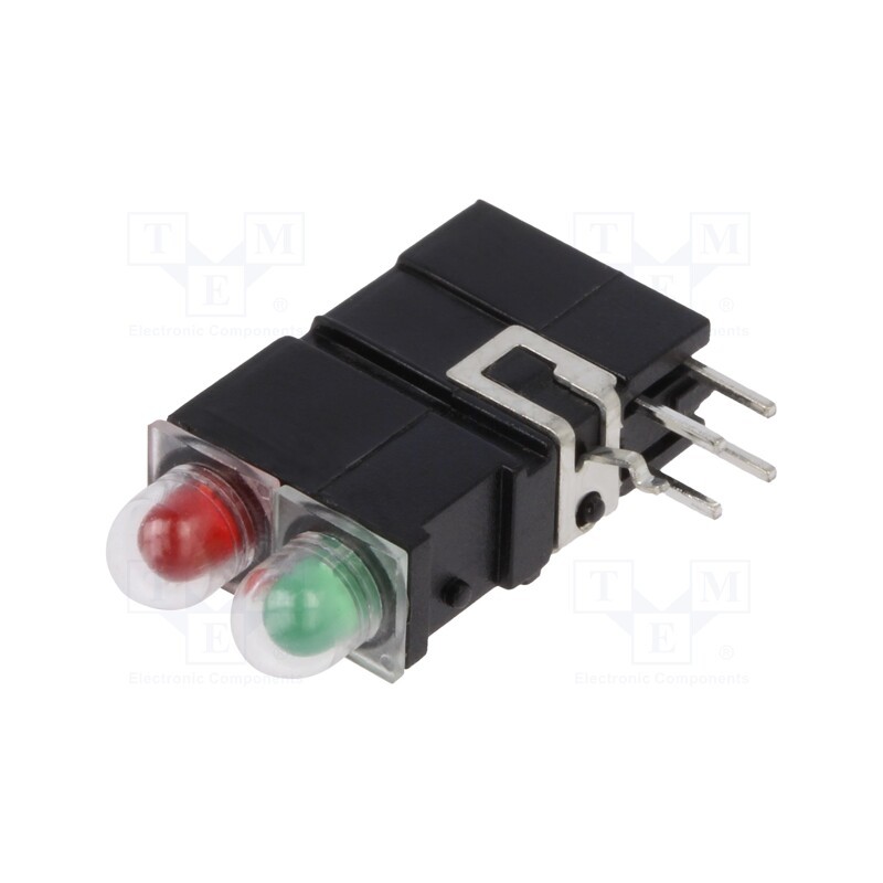 1 pcs x MENTOR - 1401.2833 - LED, in housing, red/green, 3.9mm, No.of diodes: 2, 2mA, 60°
