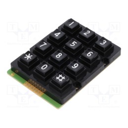 1 pcs x ACCORD - AK-207-N-BBW - Keypad: plastic, No.of butt: 12, none, plastic, 200mΩ, 1N, 20mA