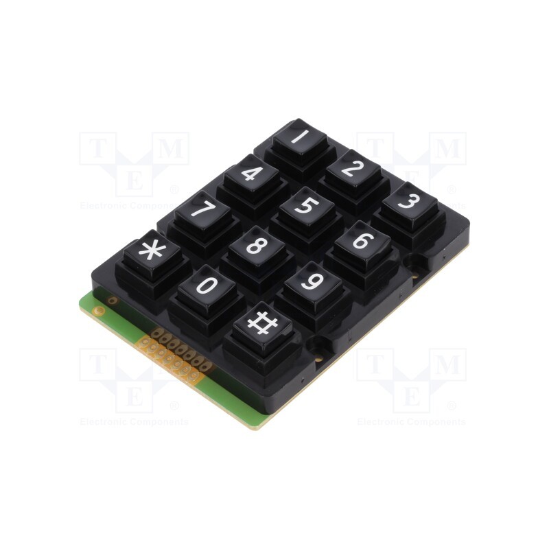1 pcs x ACCORD - AK-207-N-BBW - Keypad: plastic, No.of butt: 12, none, plastic, 200mΩ, 1N, 20mA