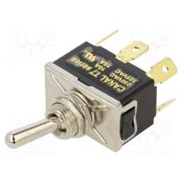1 pcs x CANAL ELECTRONIC - T7A22A3B2H5R - Switch: toggle, Pos: 2, DPDT, ON-ON, 10A/250VAC, Toggle: round, 1.5kV