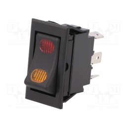 1 pcs x SCI - R13-220BC-01-BBRY - ROCKER, SPDT, Pos: 2, ON-ON, 20A/12VDC, black, LED,point, 12VDC, 50mΩ