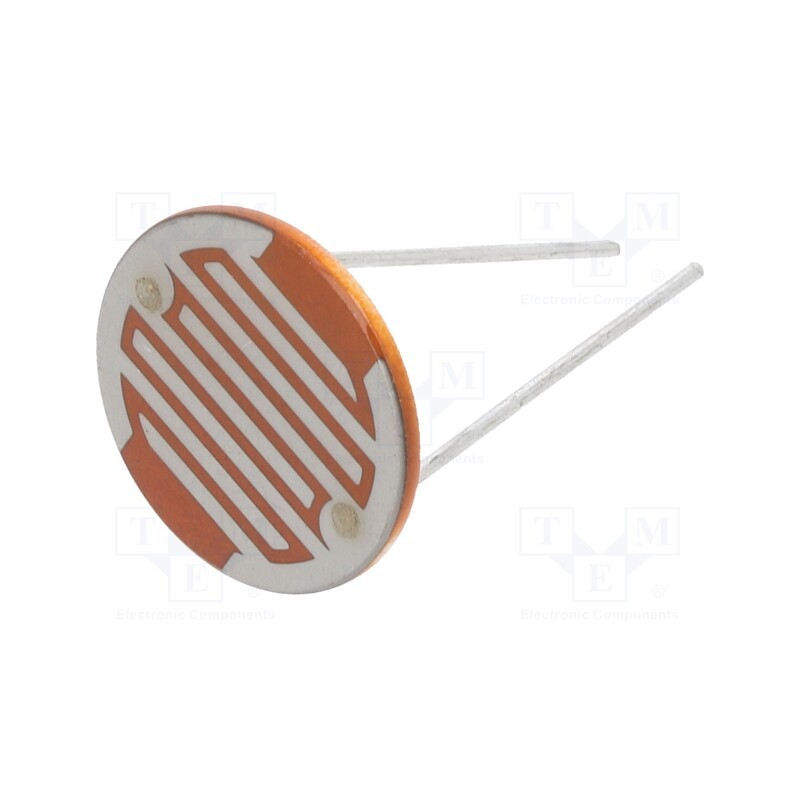 1 pcs x NTE Electronics - 02-LDR20 - Photoresistor, 500mW, 5÷10kΩ, 560nm, THT, ØLED: 20mm, 500VDC