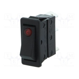 1 pcs x BULGIN - C5503PLBR3 - ROCKER, SPST, Pos: 2, ON-OFF, 16A/250VAC, black, neon lamp, 250V