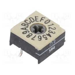 1 pcs x PTR HARTMANN - P60ASMT703 - Encoding switch, HEX/BCD, Pos: 16, SMD, Rcont max: 100mΩ, P60