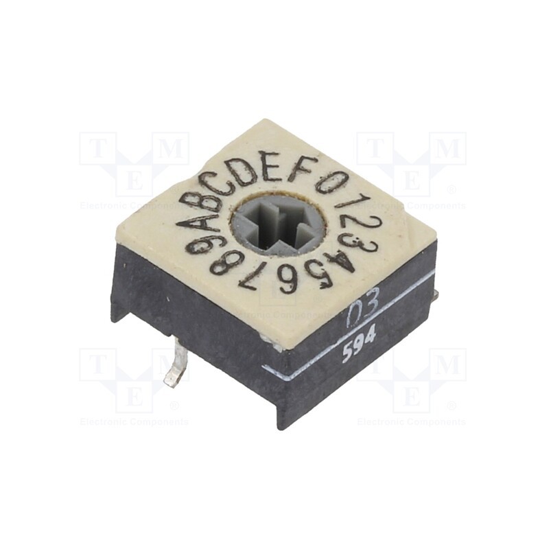 1 pcs x PTR HARTMANN - P60ASMT703 - Encoding switch, HEX/BCD, Pos: 16, SMD, Rcont max: 100mΩ, P60