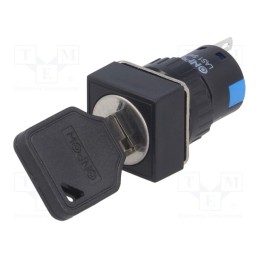 1 pcs x ONPOW - LAS1-AF-11Y/2 - Switch: key switch, Stabl.pos: 2, Switch.method: ON-ON, Ø16mm, 90°