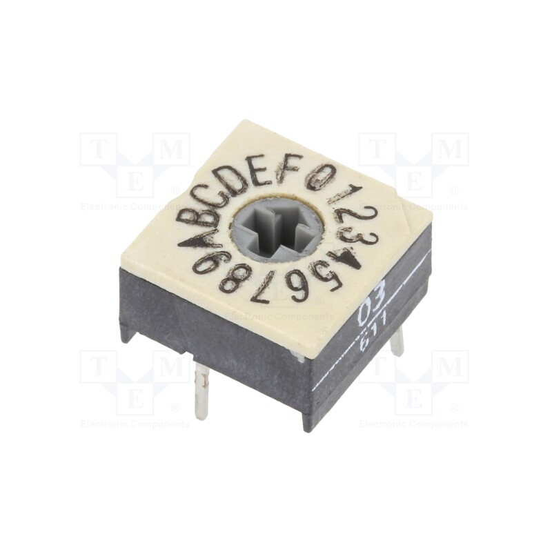 1 pcs x PTR HARTMANN - P60ATHR703 - Encoding switch, HEX/BCD, Pos: 16, THT, Rcont max: 100mΩ, P60