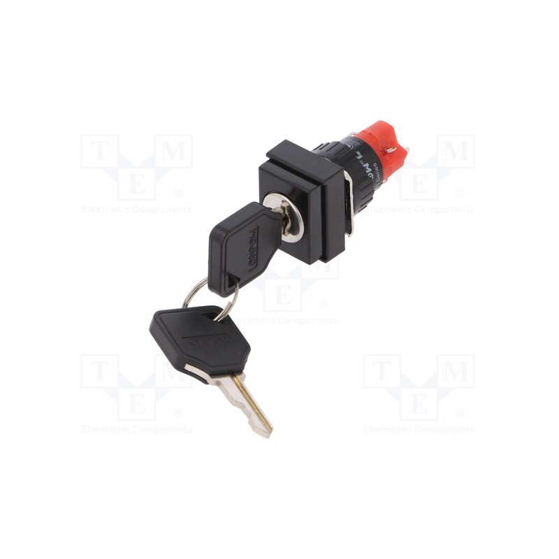 1 pcs x ONPOW - LAS1J-11Y/2 - Switch: key switch, Stabl.pos: 2, Switch.method: ON-ON, Ø16mm, 90°